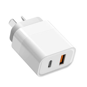 EU US UK AU 30W GaN Charger Dual USB Type C PD QC 3.0 2.0 Fast Charging Plug for Apple Tablet