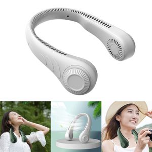 Portable Leafless Hanging 360 Degree Lazy Neckband Fan 78 Surround Air Outlets USB 4000Mah Rechargeable neck fan