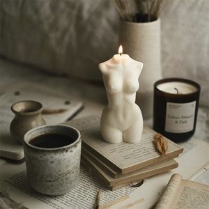 Modern Home Decorative Centerpiece Figed Scent Creative Woman Body Body Candles aromática vela interior para decoração 220629