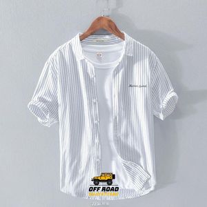 Męskie koszule na drodze Outfitters 2022 Summer White Piaski Artistic Shirt dla projektanta malarza bawełny oddychający codziennie Manmen's