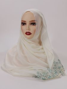 2022 Простые хиджаб шарф мусульманские женщины с волновой кружевной головой вуалью шарфы мода исламская голова головной платформы