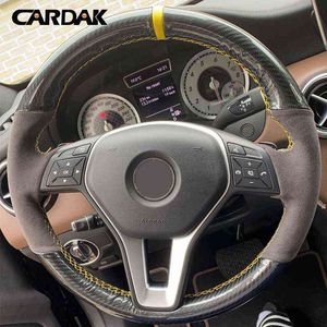 Suede Carbon Leather Steering Wheel For Mercedes Benz W176 W246 CClass W204 C117 C218 X218 W212 C207 a207 X156 J220808