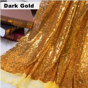 BY Dark Gold Shiny Fabric 184x125cm m Sequin Sparkly for Clothes tablecloth table runner Stage Party Wedding Decor5 Y200421