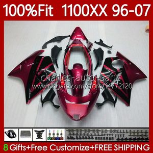 Injection Mold Fairings For HONDA Blackbird CBR1100 Metal red CBR 1100XX 1100 XX CC 96-07 114No.107 CBR1100XX 96 97 98 99 00 01 02 03 04 05 06 07 1100CC 1996 2007 Body