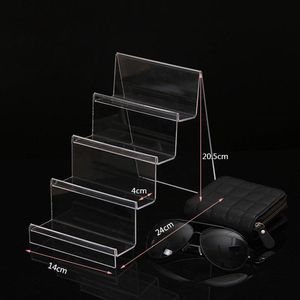 Hooks & Rails Clear Plastic Arylic Sun Glasses Holder Wallet Storage Rack Cell Phone Shelf Stand Bathroom Organizer 4 Tiers LayersHooks