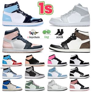 Jumpman 1s 1 Mid Basketballschuhe High OG Dark Mocha University Blue Banned Off Sports Sneakers Weiß Herren Damen Trainer Hyper Royal