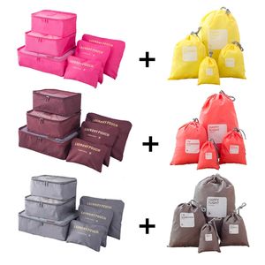 7 teile/satz Unisex Reise Lagerung Tasche Für Kleidung Ordentlich Unterwäsche Schuhe Kleiderschrank Gepäck Tasche Reise Veranstalter Verpackung Cube Paket 220526