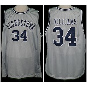 Nikivip Georgetown Hoyas College #34 Reggie Williams Retro Basketball Jersey Mens Stitched Custom Number Name Jerseys
