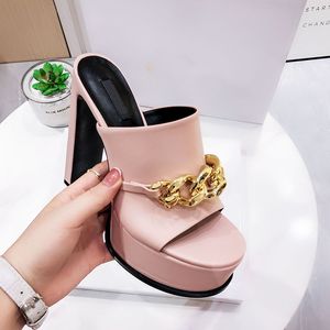 Meidusa Designer Sandals Woman Platform Heel本物のスラットサンダルヒールの高さ13cmサイズ35-42モデルHF132