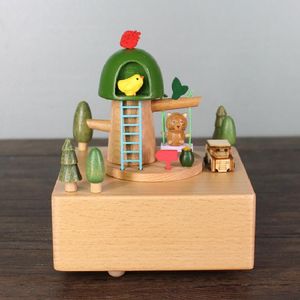 Decorative Objects & Figurines Creative Orbital Rotating Cute Animals Wooden Toys Music Boxes Home Furnishings Crafts Birthday Gifts With