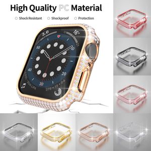 Diamond Watch Case Luxury Bling Crystal PC Protective Cover for Apple Watch iWatch Series SE 6 5 4 3 2 1 44mm 40m 42m 38mm