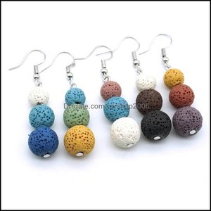 Charm 8Mm 10Mm 12Mm Colorf Lava Stone Charms Earrings Diy Aromatherapy Essential Oil Diffuser Jewelry Women Volcanic Bead Carshop2006 Dhb8Y