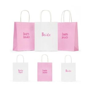 Gift Wrap Team Bride Printing Bridesmaid Paper Bag Souvenir Pouch för bröllop Bachelorette Party Decoration Accessories Poktor