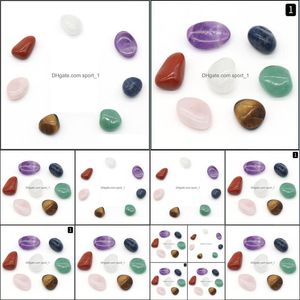Pedras de pedra solteira jóias 7pcs/conjunto Reiki Natural Tambled Irregar Polishing Rock Quartz Yoga Meditação Energia Dhnsk