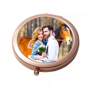 Metal Sublimation Makeup Mirrors Blank Heat Press Cosmetic Mirror Woman Gift