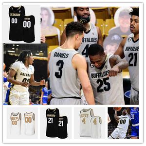 Xflsp 2022 College Custom Stitched Colorado Bufflar Basket Jersey 18 Alec Burks 1 Tyler Bey 21 Evan Battey 0 Shane Gatling 5 d'Shawn Schwartz