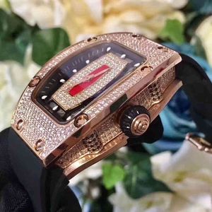 Watches Wristwatch Designer Luxury Mens Mechanical Watch Richa Milles Business Leisure RM007 Automatisk Full Diamond Lip Tape Womens Trend S