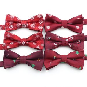 Bow Ties Mens Christmas Tie Dot Bowtie Smooth Santa Claus Necktie Soft Polyester Snowflake Butterfly Festival Striped TiesBow
