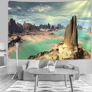 Planet Galactic Tapestry Mandala Living Room Wall Canvas Rugs Decoration Photo Fabric Tapiz J220804