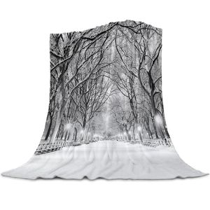 毛布冬の雪の季節ストリートスローブランケットソフト快適なマイクロファイバーフランネル豪華な暖かいソファベッドシーツ