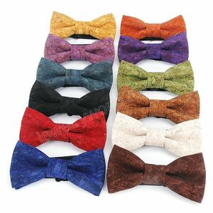 Wholesale red bow ties for kids for sale - Group buy Children Cork Wooden Fashion Bow Ties Kid Novelty Handmade Solid Neckwear for Kids Wedding Party Red Wood Gift Child Bowtie