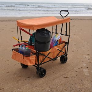 USA STOCK! Orange Folding Wagon Garden Shopping Beach Cart W22735608 on Sale