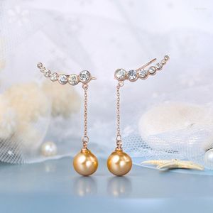 Najwyższej jakości kolczyki estetyczne dla kobiet dla kobiet imitacja cyrkonu sześcienna Pearl Rose Gold Kolor Ear Hook E460stud Dale22