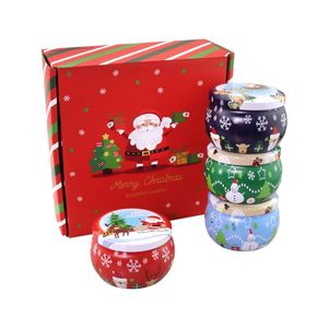 Gift Wrap Vintage Metal Candle Jar Box Multifunctional Christmas Tin Jars Candy Storage Case Making ContainersGift