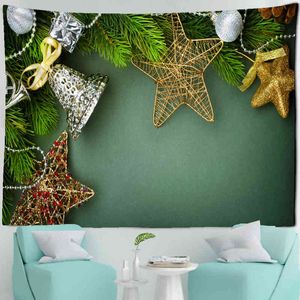 Julgröna semestergåvor Tapestry Bohemian Hippieins vägg hängande enkel sovsal bakgrundduk Heminredning J220804
