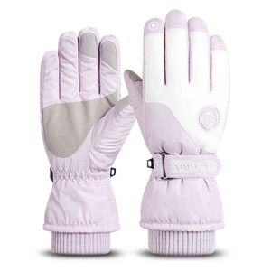 Nieuwe populaire winterfleece gevoerd Keep warme scherm touch ski handschoenen hoogwaardige geheugenstoffen handschoen voor mannen en vrouwen T220815