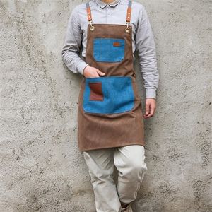 Apron Korean fashion custom cafe teacher milk tea shop makeup artist men and women Chinese restaurant overalls 201007