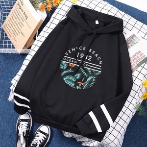 Frauen Hoodies Sweatshirts Venedig Strand Ozean Seite Frau Frühling Cartoon Hoody Hip Hop Lose Kleidung Harajuku Fleece Mit Kapuze 2022