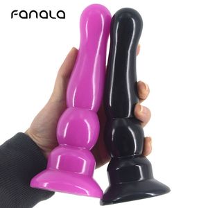 Lång silikon anal rumpa plug realistisk 3 pärla penis dildo manlig prostata massage erotisk sexig leksak för kvinnor par