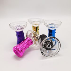 Hopah Bowl Accessories Glass Harts Smoke Bowl Electropating Two-Color Pot Shisha Rökning