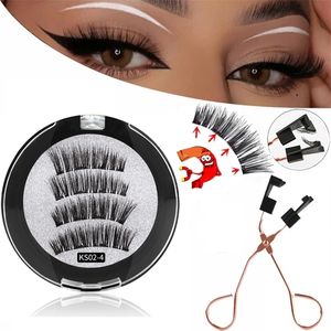 3D-Magnetwimpern mit 4 5 Magneten, handgemachtes Make-up, Nerz, verlängert, falsch, wiederverwendbar, Dropship 220524