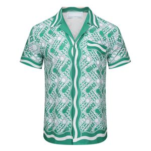 2022 nuove magliette da uomo Prairie Green stampato unisex maniche corte in seta allentata camicie firmate da donna estate spiaggia top formato asiatico M-3XL