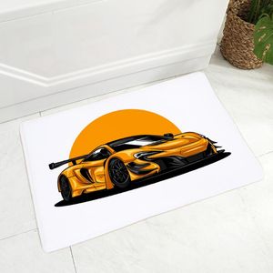 Mattor Cartoon Supercar Non-Slip Super Soft Flanell Rug Decor Hypercar Classic Car Print Floor Mat Mat Mat For Hallway Children Room 40x60Carp