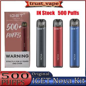 Original Nova Pod Kit Starter Kit E Cigarett 2 ml Vape Pen Stick Uppladdningsbar 350mAh Vapor System Black Red Blue 3 Färger för Välj