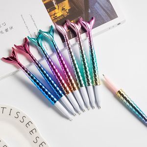 Kawaii färgglada sjöjungfru kula mm kulspets penna söt imitation nål mm gel pennor kontorsskolestudent skrivare skrivare leveranser marknadsföring gåva zl0814