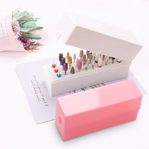 30 fori Nail Art Drill Storage Box Grinding Polish Head Bit Holder Display Nail Drill Bits Organizer Nail Stand Manicure Manege