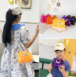 Borsa a tracolla della borsa della catena della gelatina del bambino di estate Borse commerciali trasparenti per bambini