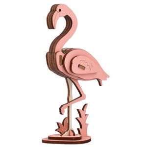 ZESTAW ZESTAW ZESTAWY DIY 3D Wooden Toys Animal Flamingo Model Puzzle Mini modele dla dzieci