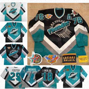 Nik1 Custom Vintage IHL Las Vegas Trikot Thunder 50. Jahrestag 1994-95 Marc Habscheid 1990er Rhett Trombley 1995-96 Vladimir Tsyplakov 1994