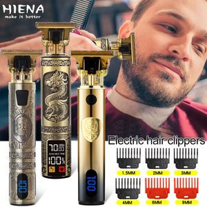 2022 M￡quinas de acabamento de cabelos de cabelos de cabelos vintage T9 M￡quinas de acabamento de barba Cabelo de barba para homens barbeador el￩trico USB Razor Man tamb￩m animais de estima￧￣o DIY