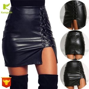 Women's skirt explosive belt under the open fork Leather high Wrap hip bandage black plus size QP031 220401