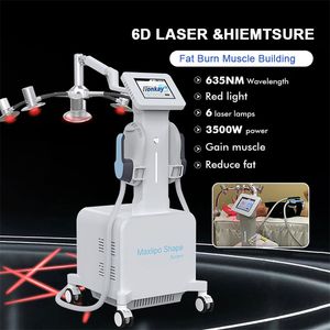 Spa Use Body Slimming Machine 6d 635nm Lipo Laser Hiemt EMS Body Sculpting Slim Fat Redcution Attrezzatura per la stimolazione muscolare per Beauty Center