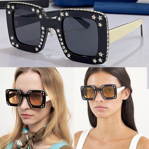 Новая модная квадратная рамка алмаз сексуальные личность Мужчины и женщины солнцезащитные очки GG0780S Кадры