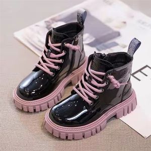 Fashion Kids Martin Boots Girls British Style Child Toddler Girl Combat Boots Warm Waterproof Boys High Boots 1-15 Years Old 220816