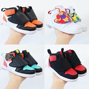 Designers Jumpman Kids Basketball shoes Youth s Hook Loop Elastic band Toddlers Flying Wing Velcro Obsidian Chicago shoes Infant Big Boys Girls Sneakers