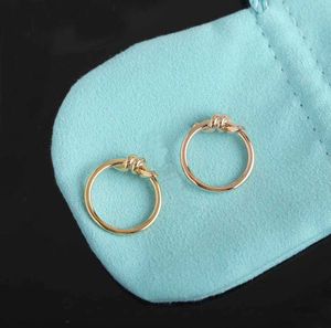 Wholesale wedding ring white gold women resale online - V gold material charm knot shape band punk ring with diamond or no for women engagement jewelry gift have stamp Velet bag PS4012A